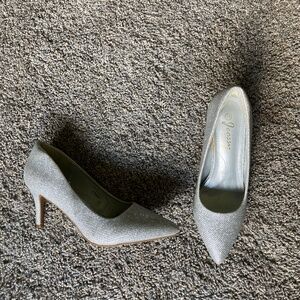 Sparkly Silver Heels